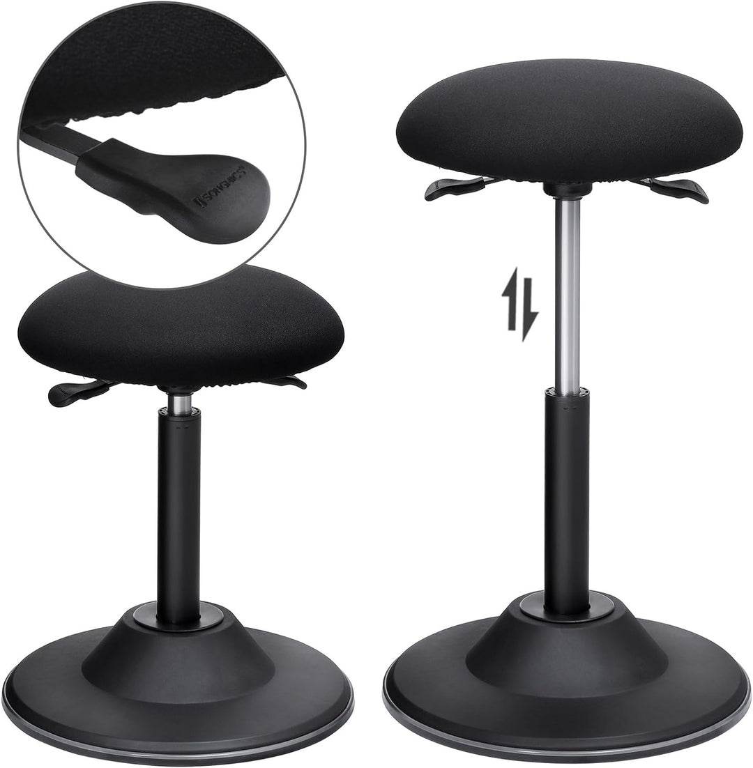 SONGMICS Höhenverstellbarer Bürohocker, ergonomischer Arbeitshocker, um 360° drehbarer Hocker, Sitzh