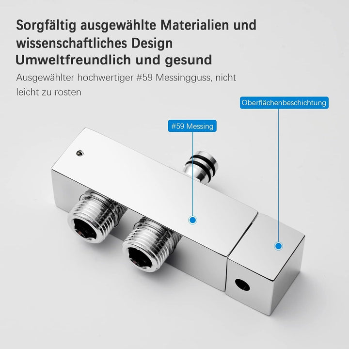 KOMIRO Duschsystem ohne Armatur, Regendusche Ohne Armatur,Duschset mit Duschkopf 30x30cm, Handbrause