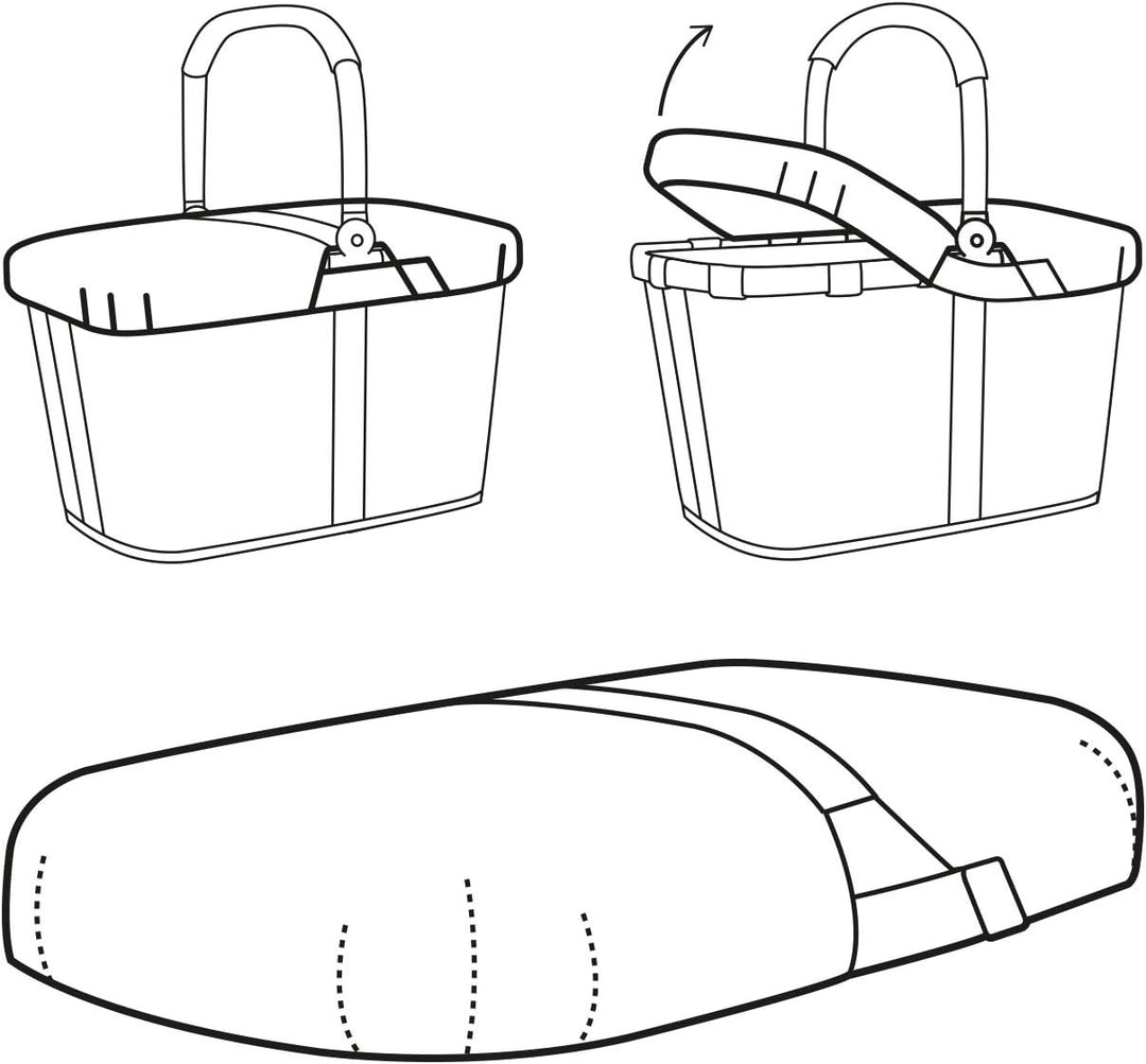 Reisenthel carrybag Frame Black Henkelkorb Einkaufskorb schwarz + Cover