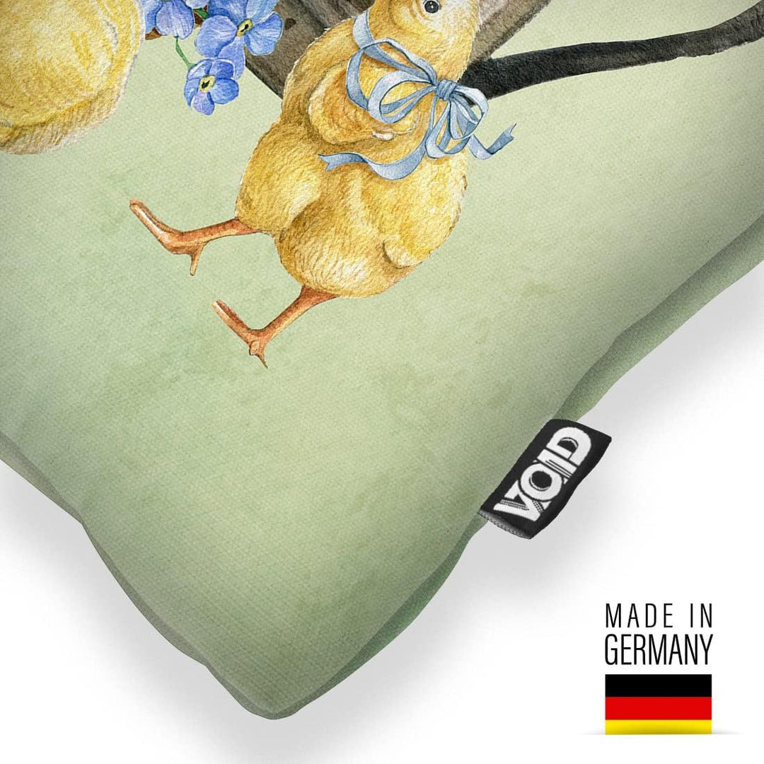 VOID Osterküken Küken Korb 50x50 Kissenhülle Polyester Zierkissen Couchkissen Ostern Osterdeko Deko