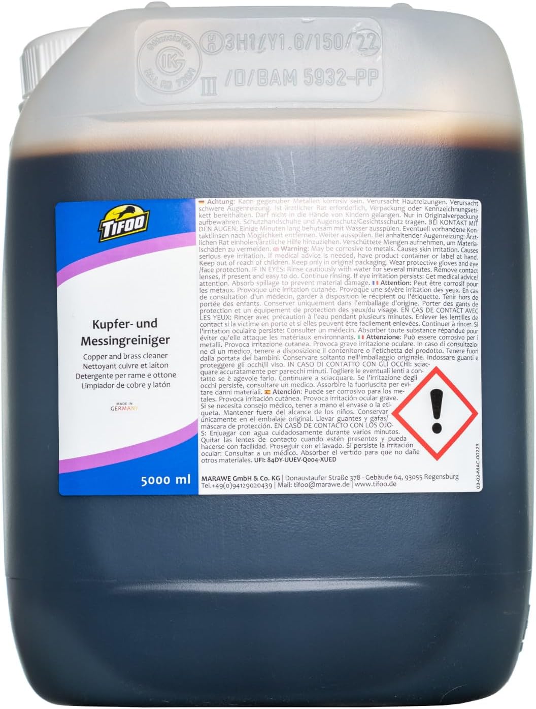 Kupferreiniger/Messingreiniger (5000 ml – Kupfer und Messing reinigen, Politur, Tauchbad 5 l (1er Pa