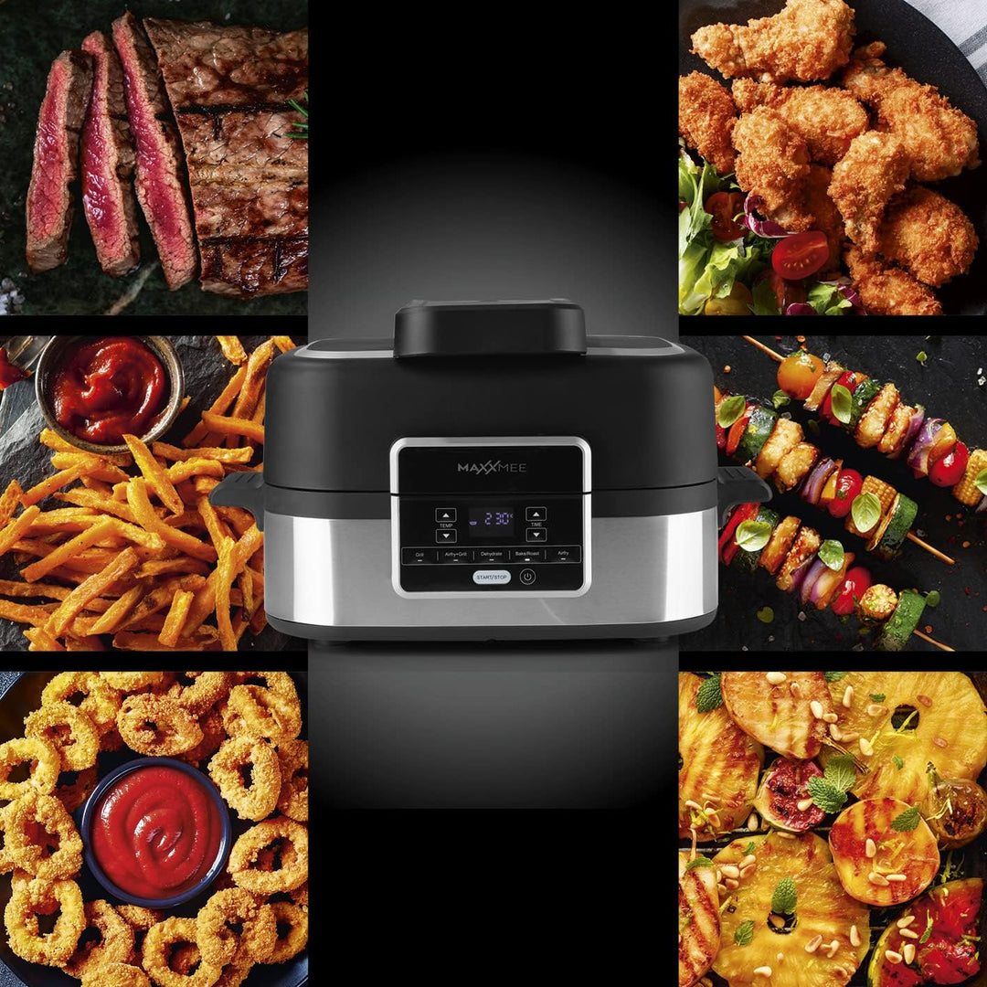 MAXXMEE Multi-Grill mit Heissluft-Funktion 1500w | Ober-/Unterhitze Tischgrill Antihaftbeschichtung