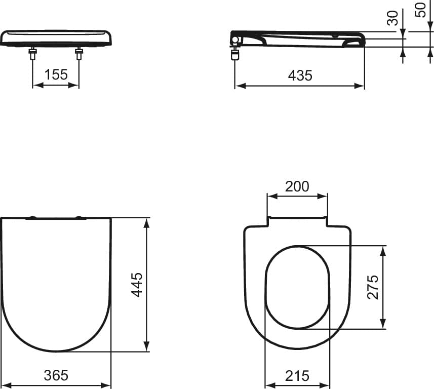Ideal Standard R392101 Washpoint WC-Sitz mit Softclosing