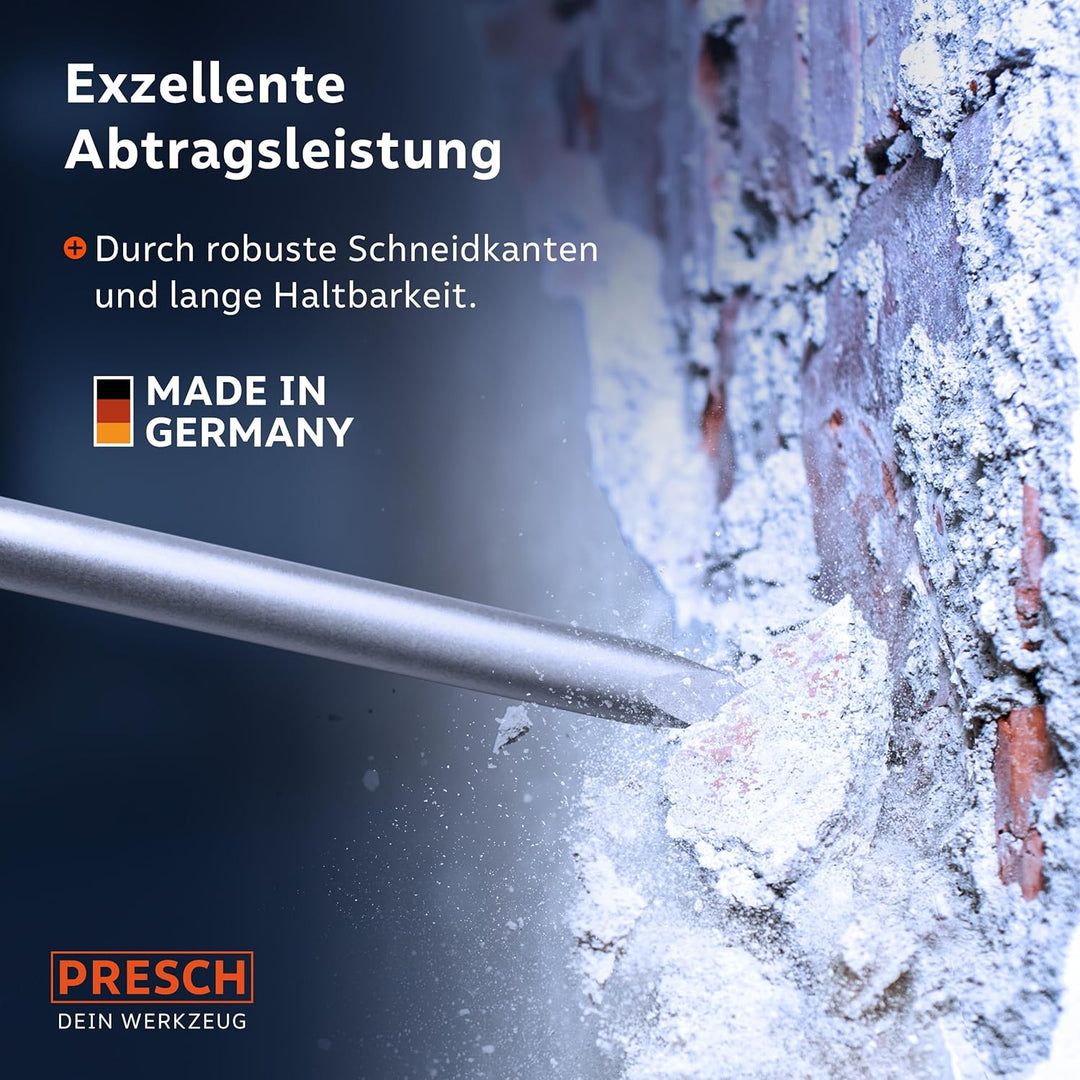 Presch SDS-plus Spitzmeissel - Extrem robuste, langlebige Spitze - Für alle Durchbrucharbeiten (250m
