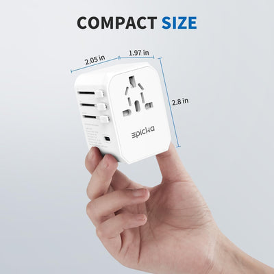 EPICKA Reiseadapter Weltweit, Universal Reisestecker Adapter 30W, Internationaler Steckdosenadapter