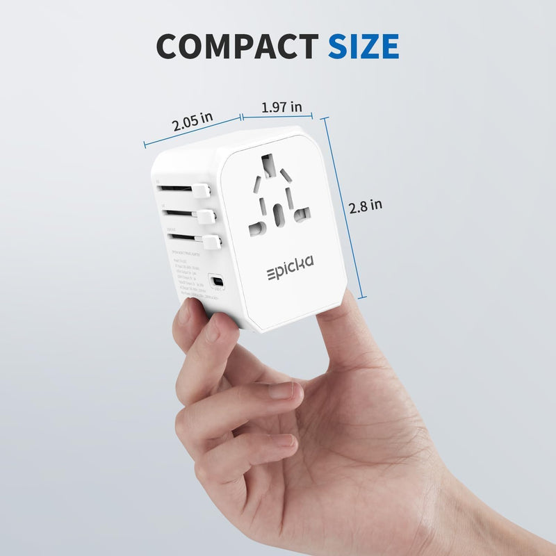 EPICKA Reiseadapter Weltweit, Universal Reisestecker Adapter 30W, Internationaler Steckdosenadapter