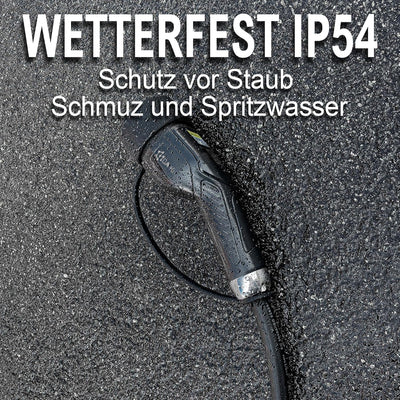 EV Ladekabel Typ 2 für Elektroauto und PHEV 7,4KW 32A 1-phasig 10m, in chic-schwarz, IP54 Wind-, Reg