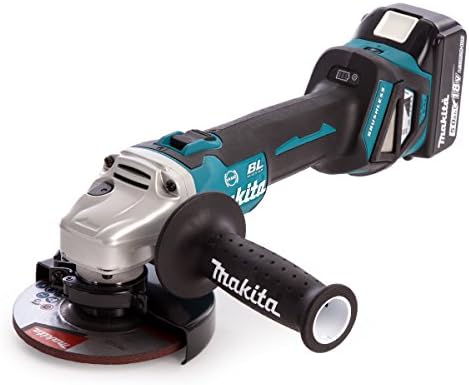 Makita DGA513RTJ Akku-Winkelschleifer 18 V / 5,0 Ah, 2 Akkus + Ladegerät Im MAKPAC mit 2 Akkus + Lad