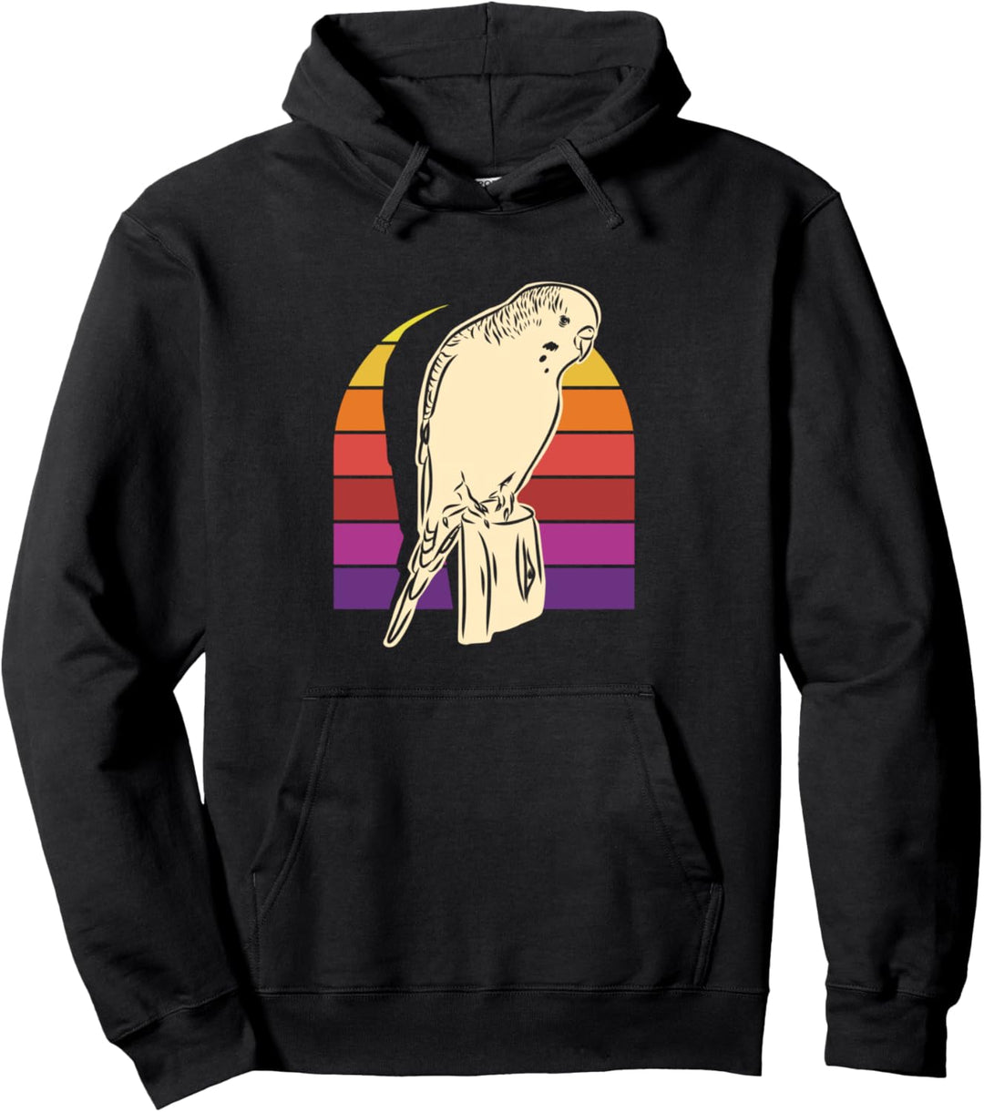 Sittich Wellensittich Vogel Retro Pullover Hoodie