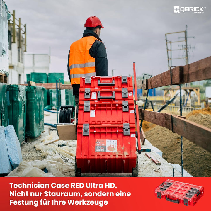 QBRICK SYSTEM Werkzeugkoffer Werkzeugkasten Leer Werkzeugkiste ONE Organizer XL 2.0 RED Ultra HD Rot