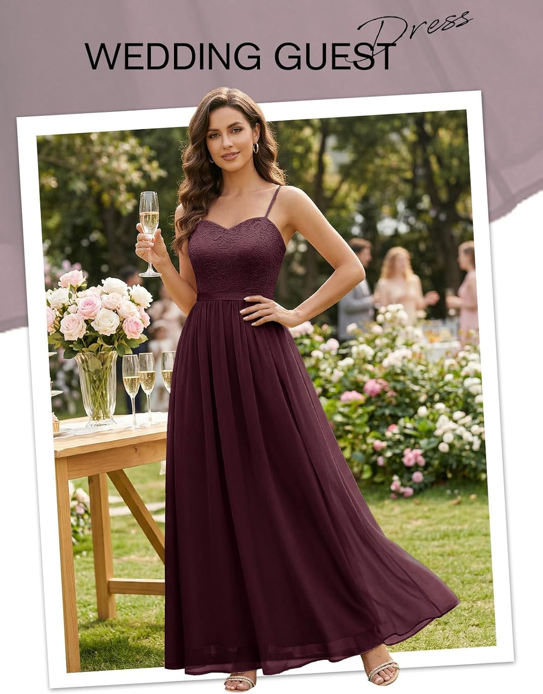 DRESSTELLS Abendkleider Elegant für Hochzeit Festlich Ballkleid Damen Lang Brautkleid Standesamt Bra