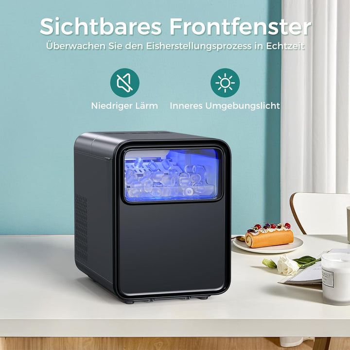 Eiswürfelmaschine Klein, Eiswürfelbereiter Ice Cube Maker, 9 Würfel in 6 Minuten fertig, Eiswürfelma