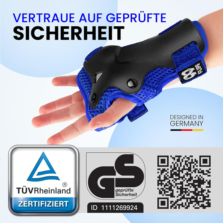 99FLIPS Knieschoner Kinder 3 Jahre Schoner Inliner Kinder - TÜV Rheinland GS Siegel [6er Set] Flash