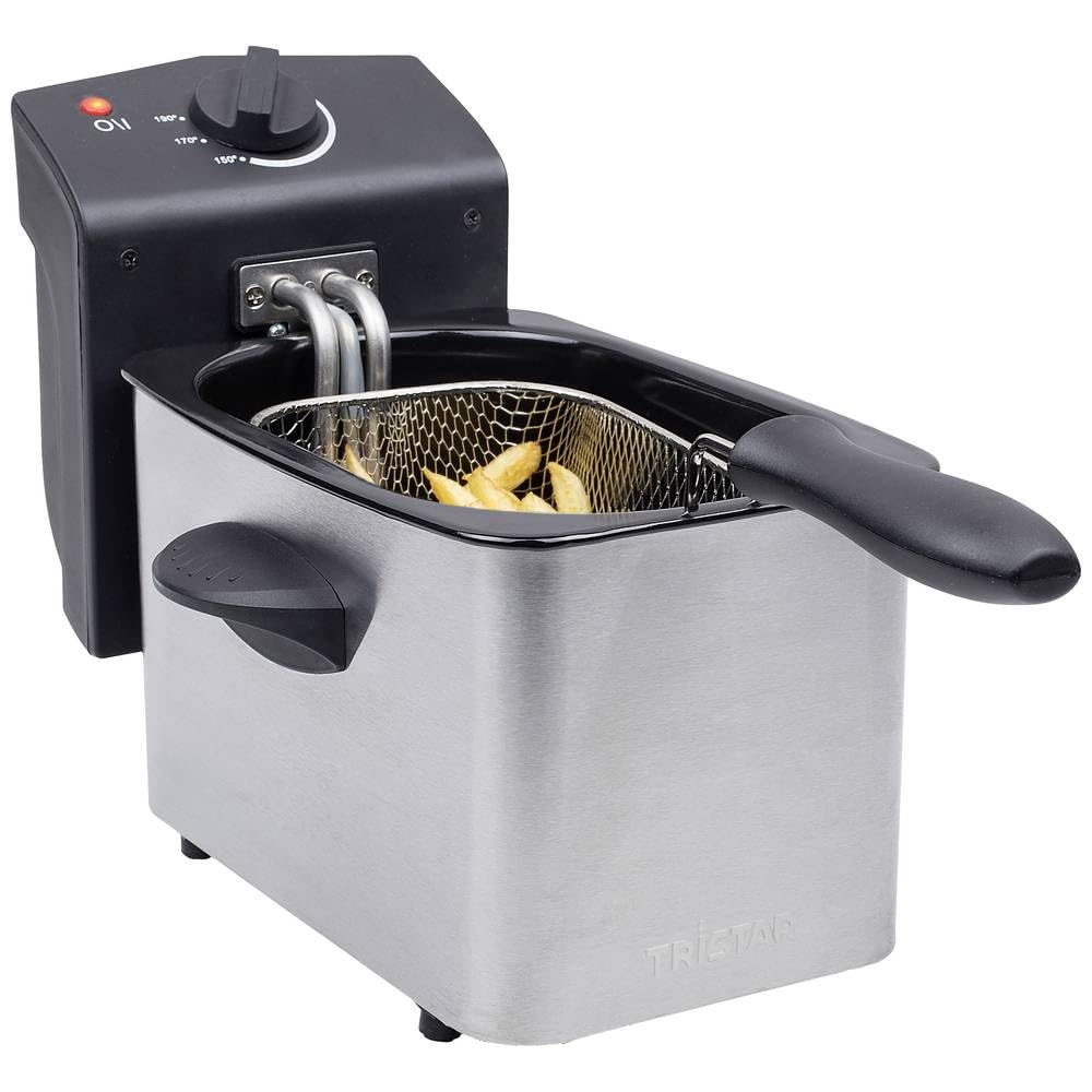 Tristar Edelstahl Fritteuse - mit 2 Liter Fassungsvermögen, Kaltzonefunktion und einstellbarem Therm