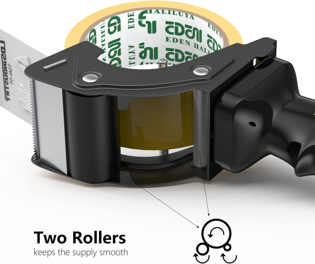 2 Stück Rapid-Ersatz-Packbandabroller mit extra Klinge, 50 mm, leicht, ergonomisch, industriell, str