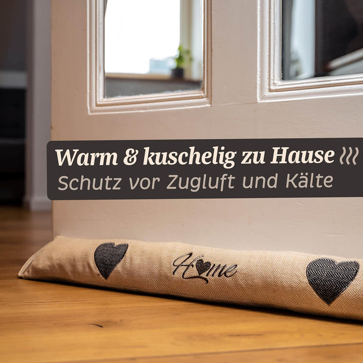 Praknu 2 Stück Zugluftstopper 90cm - Waschbarer Bezug - Energiesparend - Extra Schwer - Für Türen un