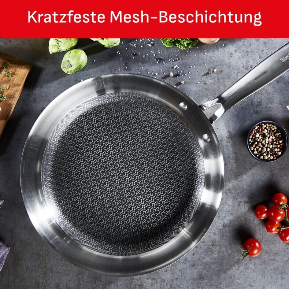 Tefal Eternal Mesh Bratpfanne 28 cm, sichere und kratzfeste Mesh-Versiegelung, geeignet für alle Her