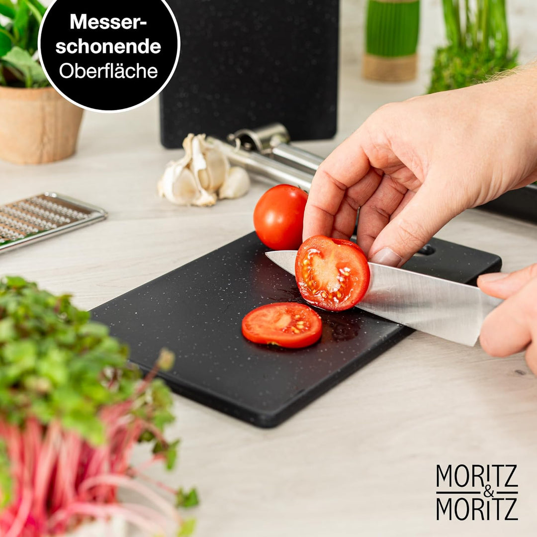 Moritz & Moritz 4x Schneidebrett Kunststoff Set in Granit Optik - 25 x 15 cm - Schneidebretter BPA f