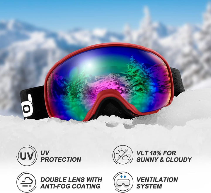 Odoland Skihelm Kit mit Ski Skibrille, Snowboard Helm für Männer Frauen Teenager Kinder, Verstellbar