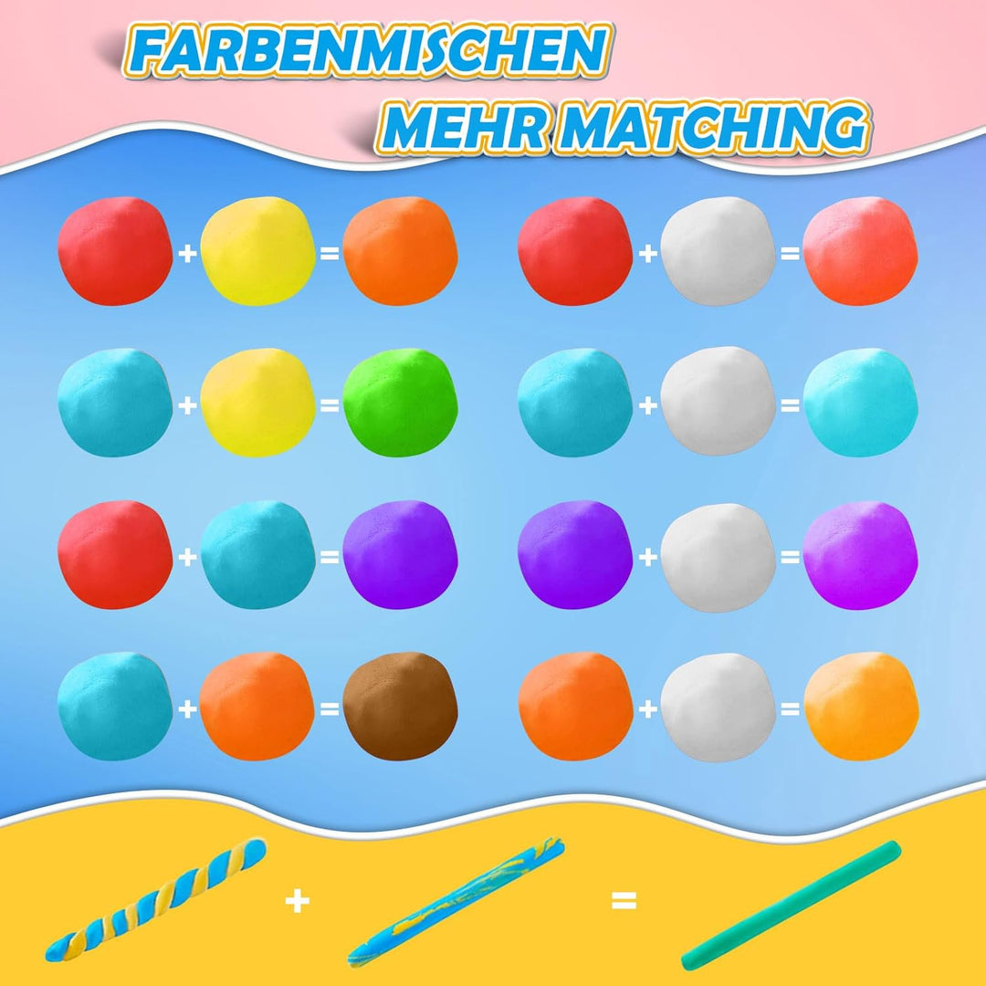 essenson Modelliermasse Lufttrocknend, 36 Farben Lufttrockener Magischer Knete für Kinder, Geschenk