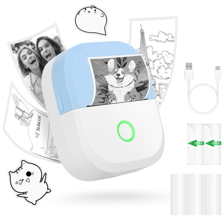 mafiti Mini Drucker tragbarer Mini Printer, Mini Fotodrucker Wireless Taschendrucker Thermodrucker S