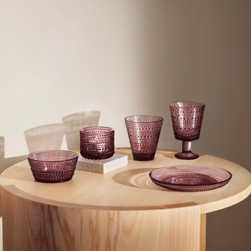 Iittala Kastehelmi Schale aus Glas hergestellt, in der Farbe Violett, Volumen: 23 cl, Höhe: 5 cm, D: