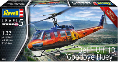 Revell 03867 Bell UH-1D Goodbye Huey, der Teppichklopfer zum Selberbauen, Helikoptermodell 1:32, 40,