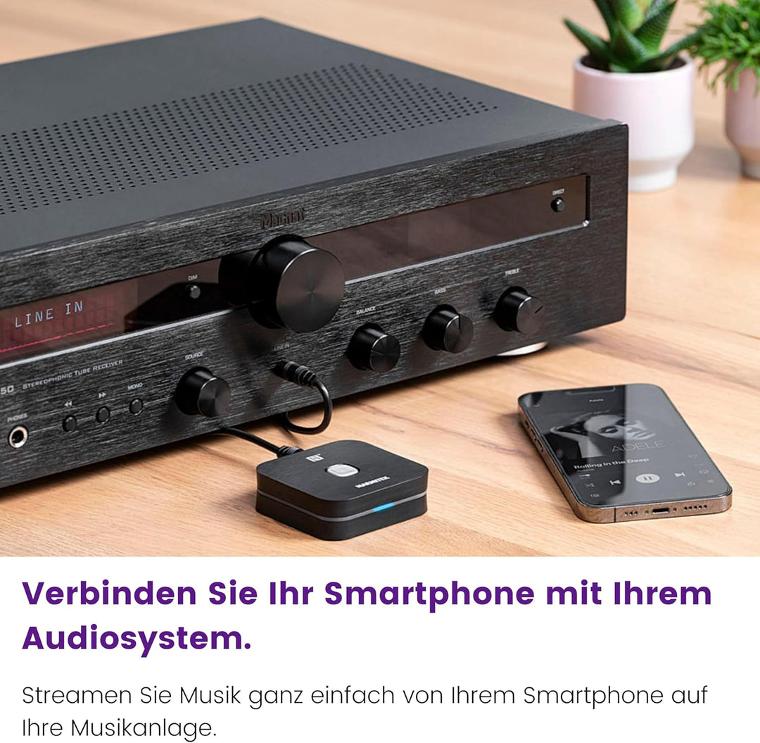 Bluetooth Empfänger Marmitek BoomBoom 80 – Musik kabellos streamen – NFC & 3,5mm Klinke – HiFi Stere