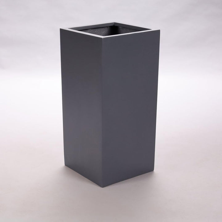 Elegant Einrichten Pflanzkübel Fiberglas säule 30x30x60cm anthrazit metallic