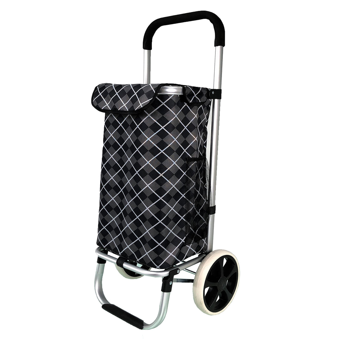 Alu Trolley Einkaufstrolley Tasche Einskaufsroller Einkaufswagen (Karo), Karo