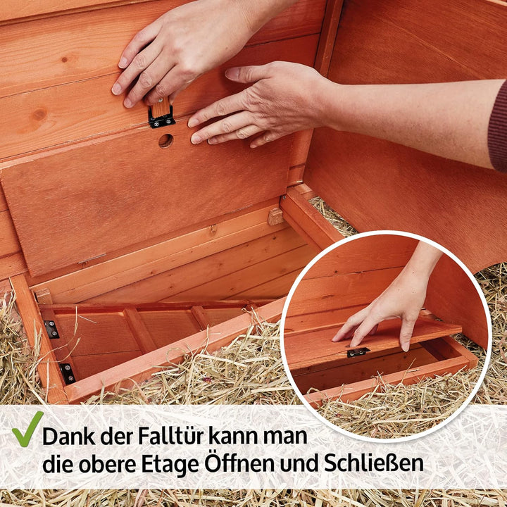 zooprinz Premium Hasenstall Mukkel – Kaninchenstall aus edlem massiven Vollholz ideal für draussen –