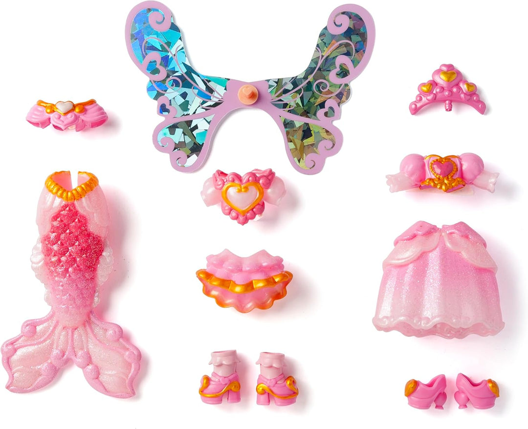 KOOKYLOOS Fairytale Mix &amp; Match Hearts - 3-in-1 Fantasy-Puppe, enthält 1 Puppe, 1 Prinzessinnen-Kost