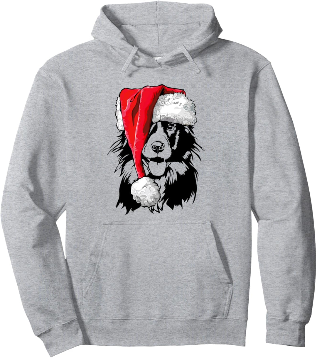 Santa Border Collie Weihnachtsmann Weihnachten Hunde Pullover Hoodie