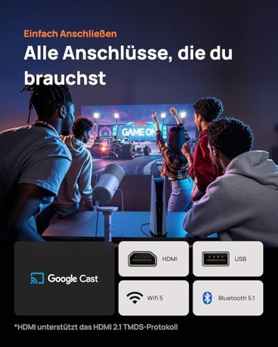 XGIMI MoGo 4 Laser Mini Beamer Set mit Akku – Smart Outdoor Heimkino mit PowerBase-Ständer, 5h Laufz