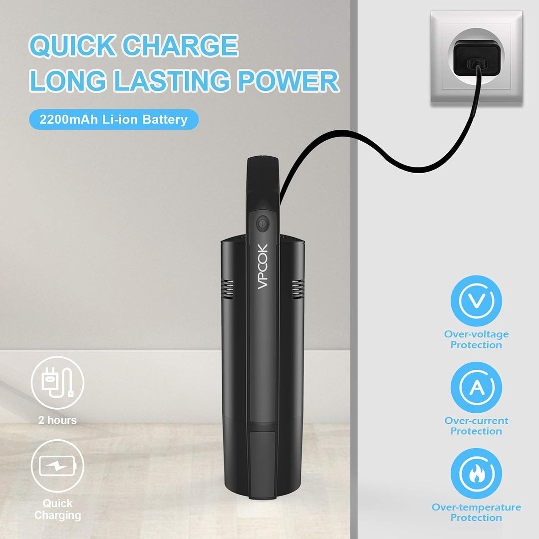 Vpcok Direct Handstaubsauger Leistungsstarker Akku Staubsauger 4500 Pa tragbarer Mini-Staubsauger US