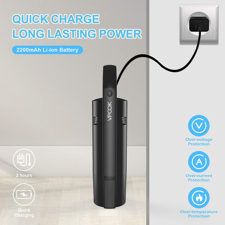 Vpcok Direct Handstaubsauger Leistungsstarker Akku Staubsauger 4500 Pa tragbarer Mini-Staubsauger US