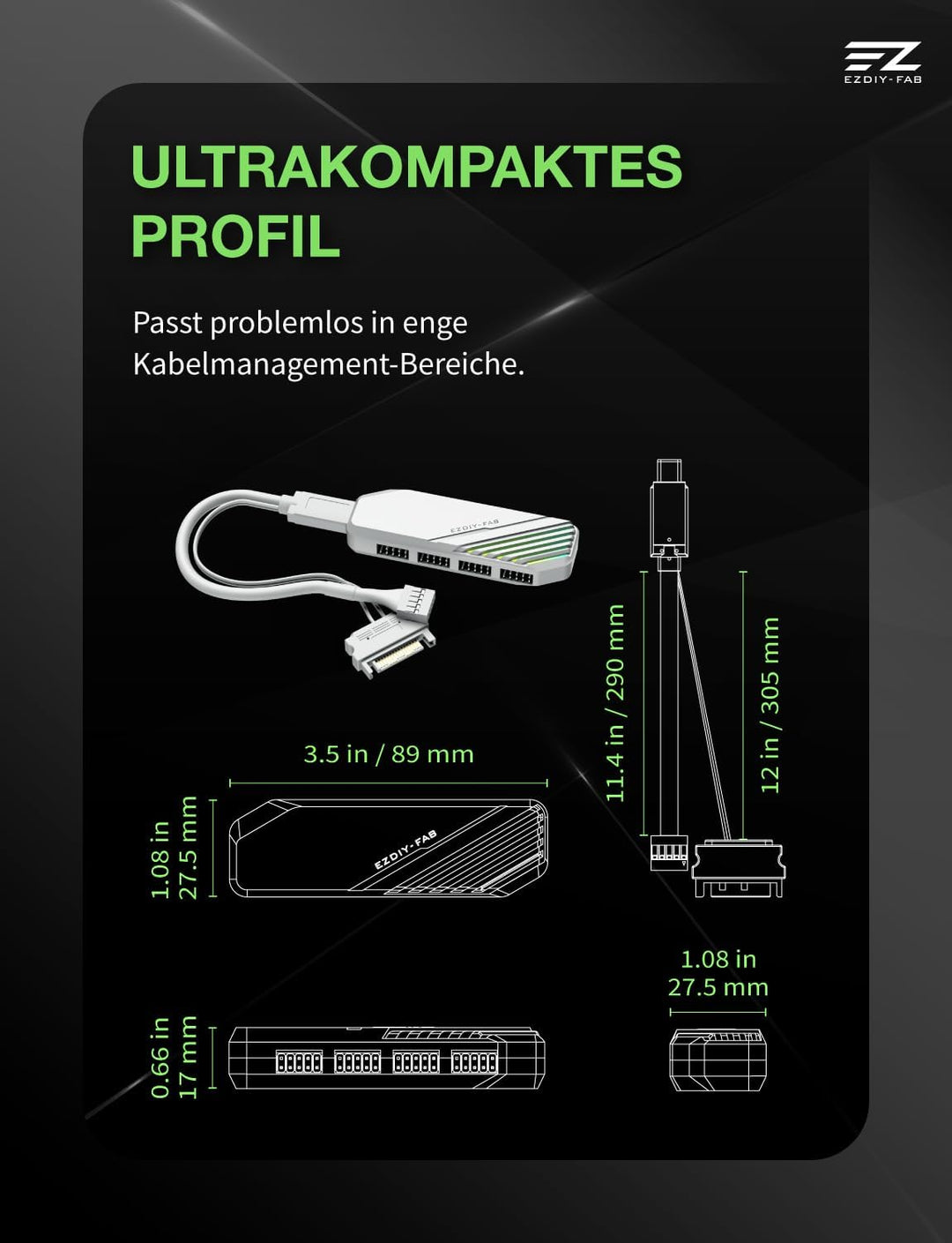 EZDIY-FAB MH01 Interner USB 2.0 9Pin Hub,4-Port Header Erweiterung,Weiss | 4-Port-Header-Erweiterung