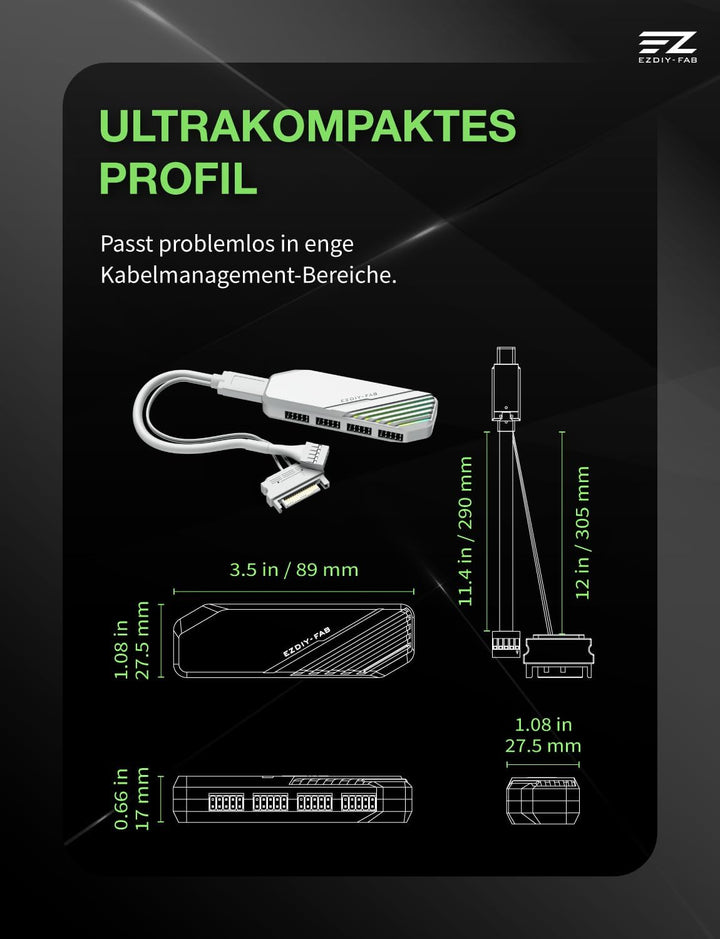 EZDIY-FAB MH01 Interner USB 2.0 9Pin Hub,4-Port Header Erweiterung,Weiss | 4-Port-Header-Erweiterung