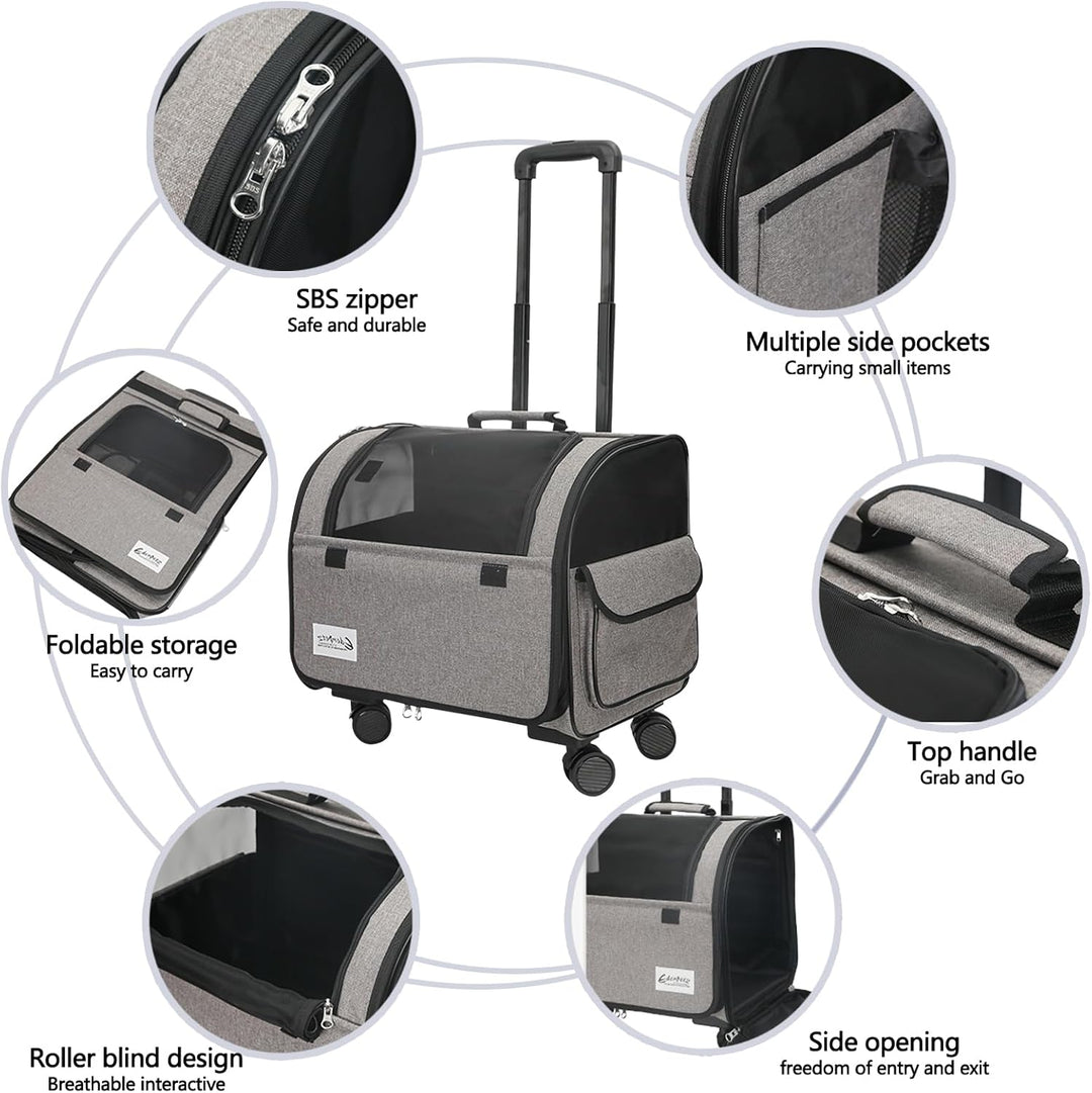 Galatée Reisetasche Für Hunde Mit Abnehmbaren Rollen, Von Fluggesellschaften Zugelassene Transportbo