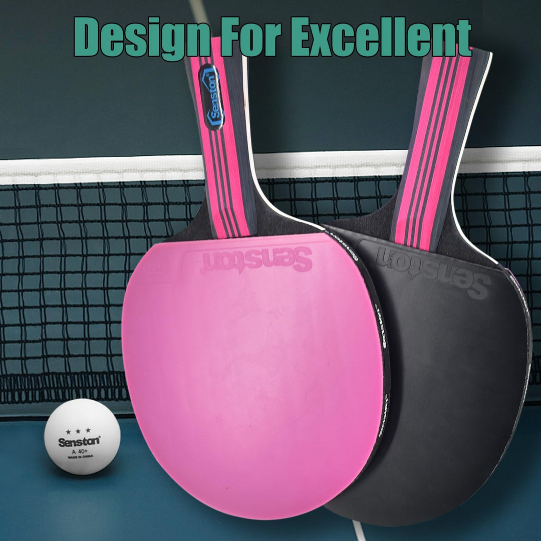 Senston Tischtennisschläger Set, 2 Tischtennisschlager, 3 Tischtennis Bälle und 1 Tasche Ideal für S