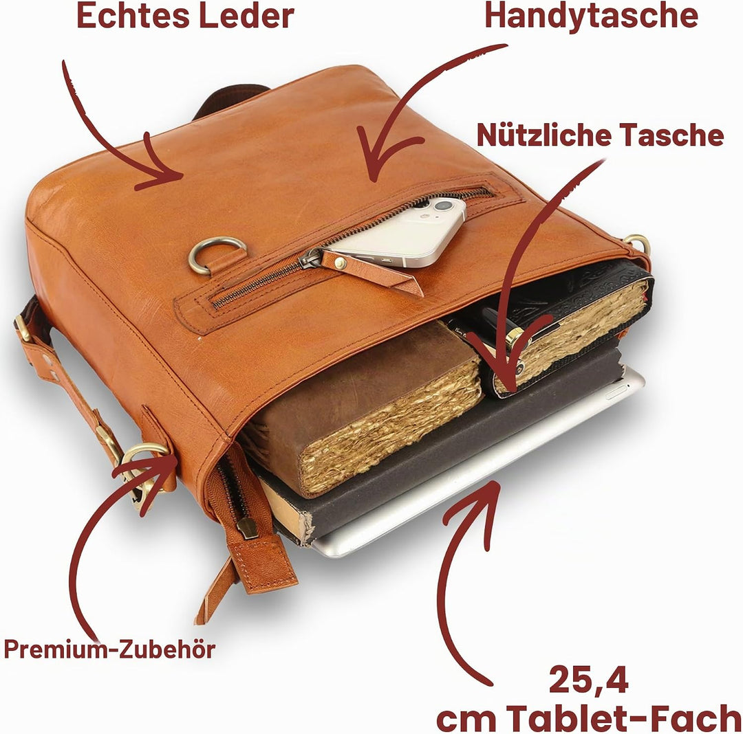 URBAN LEATHER Extra grosse Crossbody Umhängetaschen Geldbörsen für Frauen & Mädchen, Echtes Leder Vi