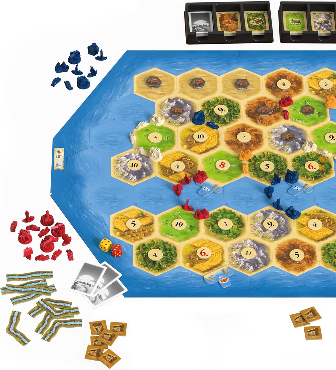 Kosmos 683405 Catan Schätze Drachen und Entdecker, Szenarien für Erweiterungen, mit der Erweiterung
