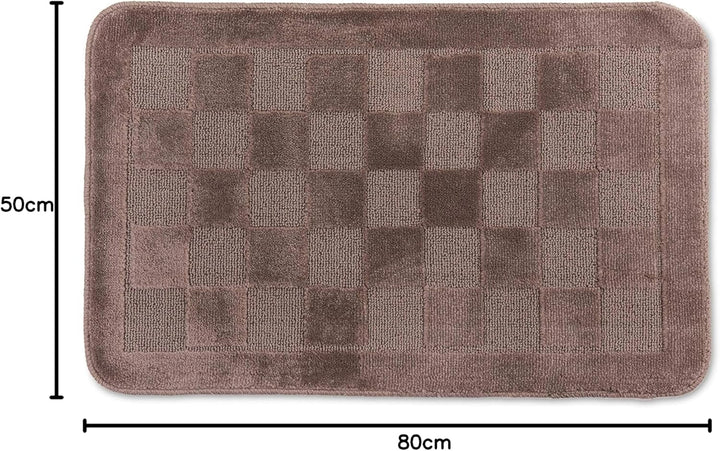 CosìCasa: Badezimmerteppich, 3-teilig, rutschfest, aus Mikrofaser, 50 x 80 cm + 45 x 50 cm (2 Stück)