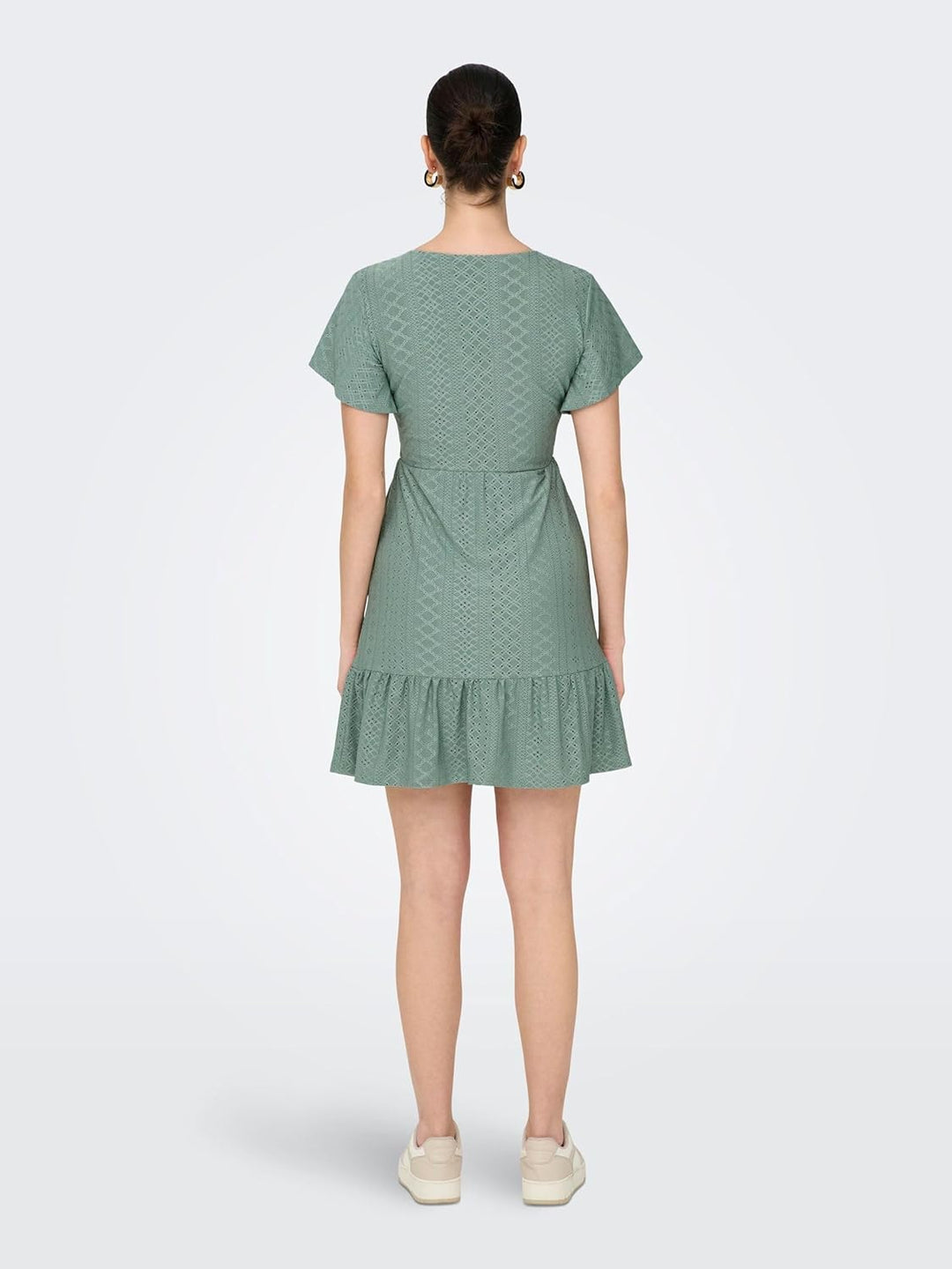 ONLY Damen Onlsandra S/S V-Neck Dress JRS S Chinois Green, S Chinois Green