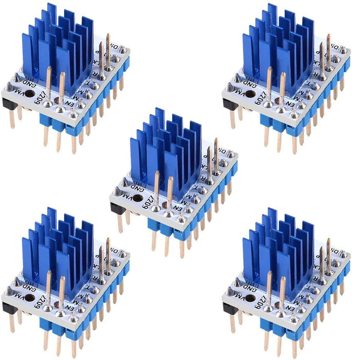 5pcs 3D-Drucker TMC2209 V3.0 Schrittmotortreiber, TMC2209 Schrittmotortreibermodul mit Kühlkörper-Mu