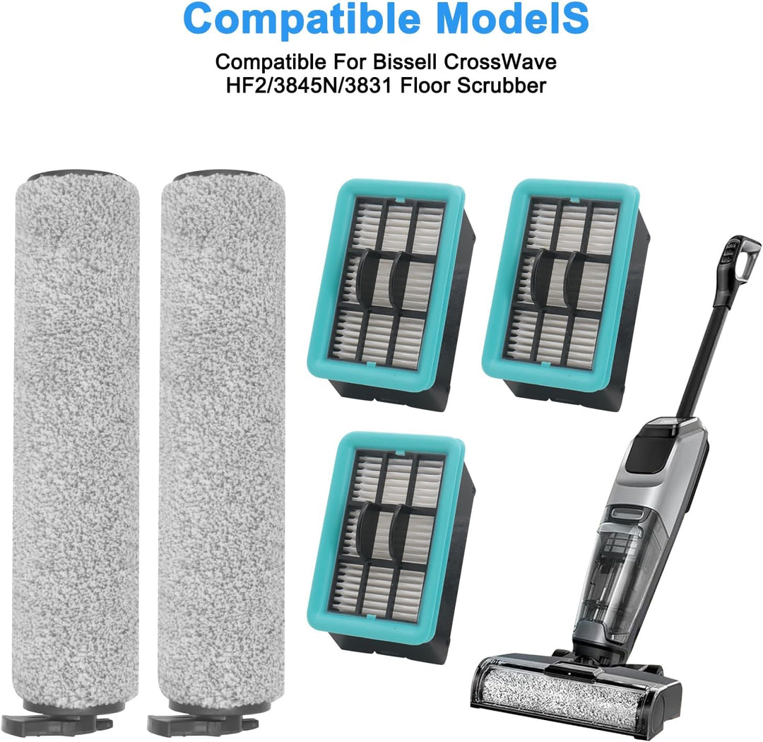 Bürsten und Filter für Bissell Crosswave Hard Floor Experte Vakuum 3831 HF2 3845 3847 3848,für Bisse