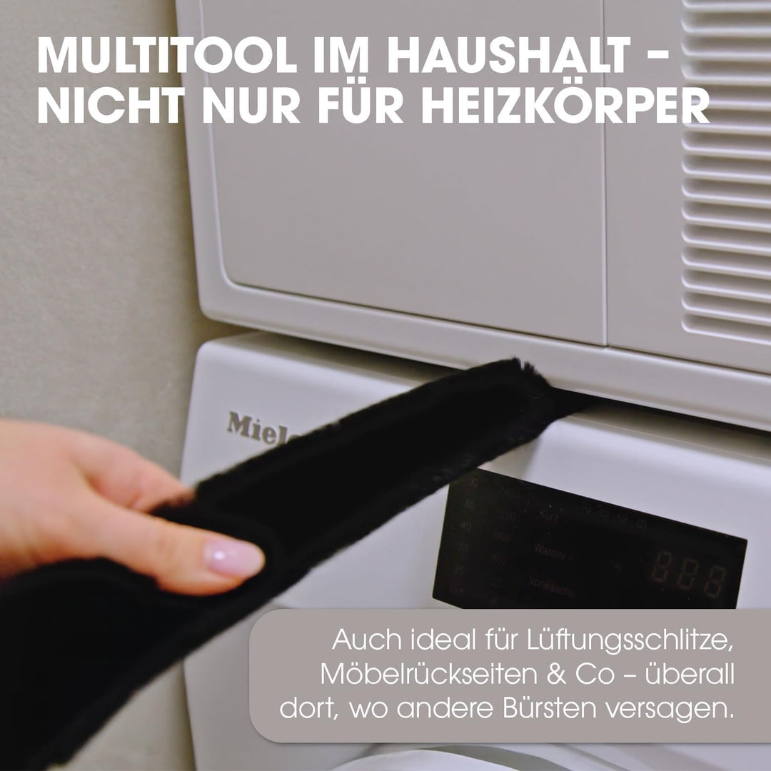 MaxxGoods Heizkörperbürsten - 3 Stück - 120 cm - Heizungsbürste mit Ziegenhaar Borsten - Ideal für d