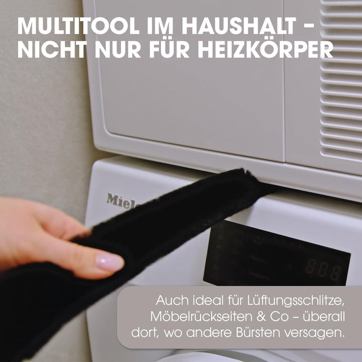 MaxxGoods Heizkörperbürsten - 3 Stück - 120 cm - Heizungsbürste mit Ziegenhaar Borsten - Ideal für d