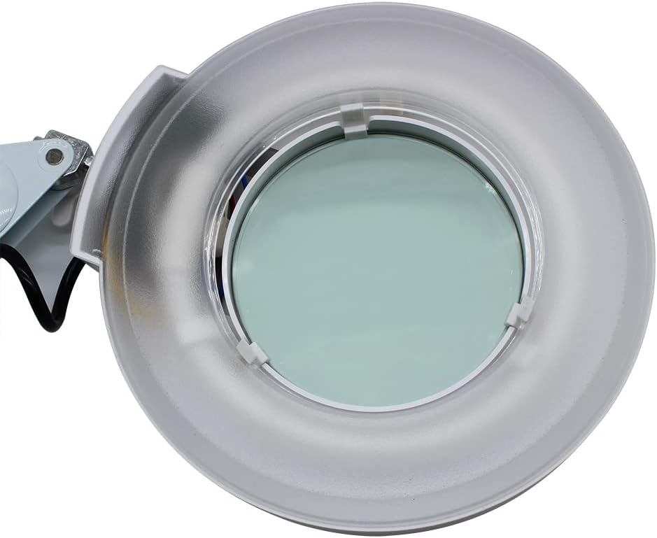 Kosmetische Lupenlampe, 24W LED Lupenleuchte mit 125mm Echtglaslinse und Rollen, 8X Vergrösserungsla