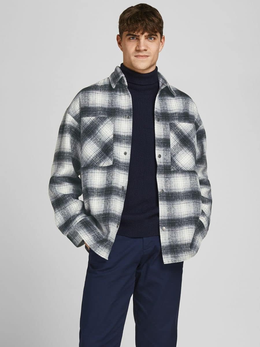 JACK & JONES Male Hemdjacke Regular Fit Hemdjacke XL Grey Melange, XL Grey Melange